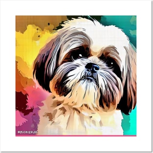 Shih tzu painting Posters and Art